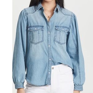 Free People with Love denim top. Size small.